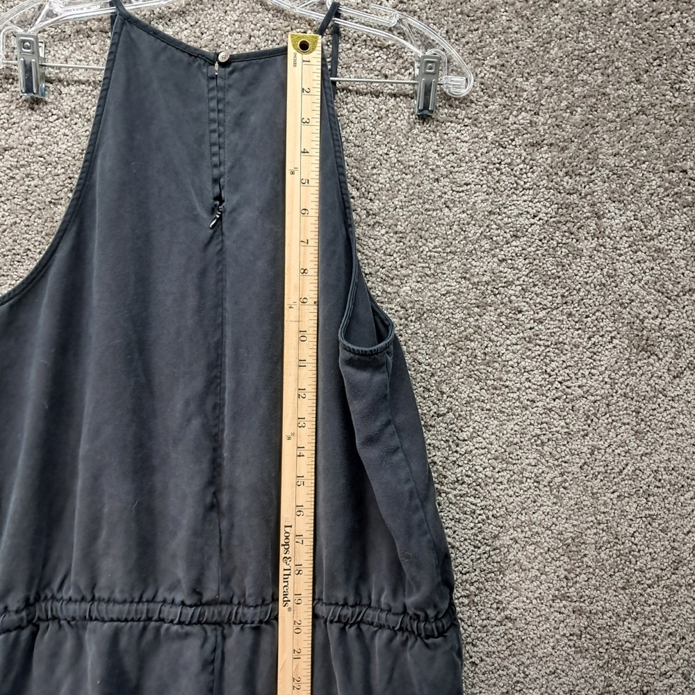 Daily Ritual Womens Black Halter Pleated Neck Wide Leg Cropped Jumpsuit Size 14 - Picture 6 of 12